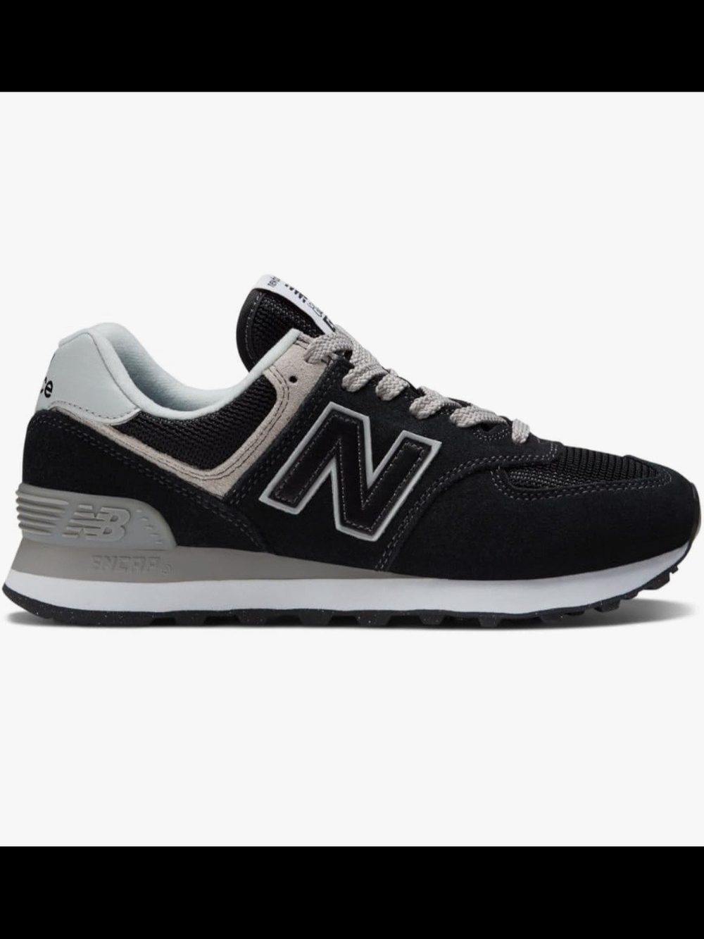 Womens New Balance Black & White 574 Retro Runner Size 8.5 Excellent Condition - Picture 2 of 6